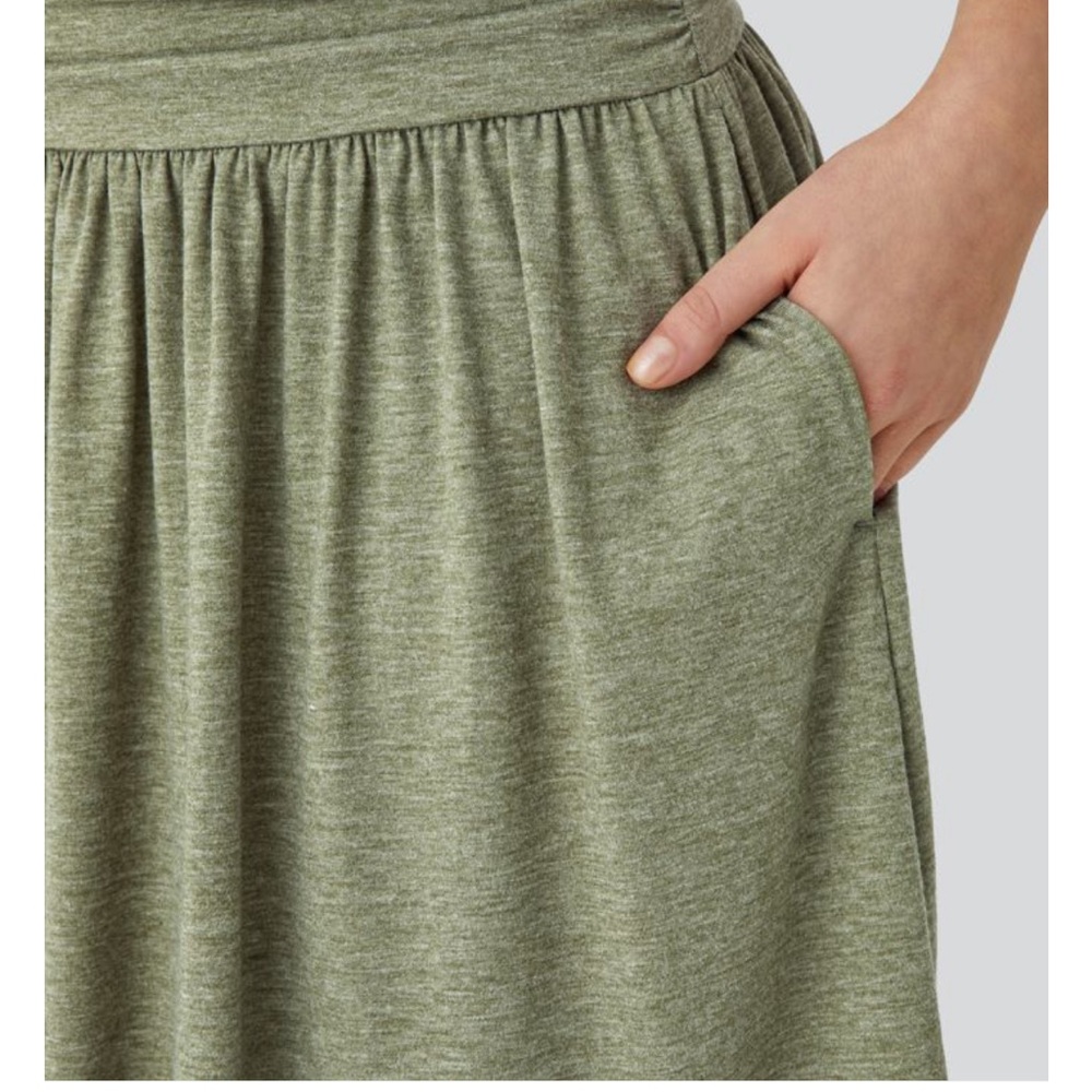 NWT, HALARA Olive Green Gathered Waist A-Line Skirt, Size XL - Picture 2 of 6
